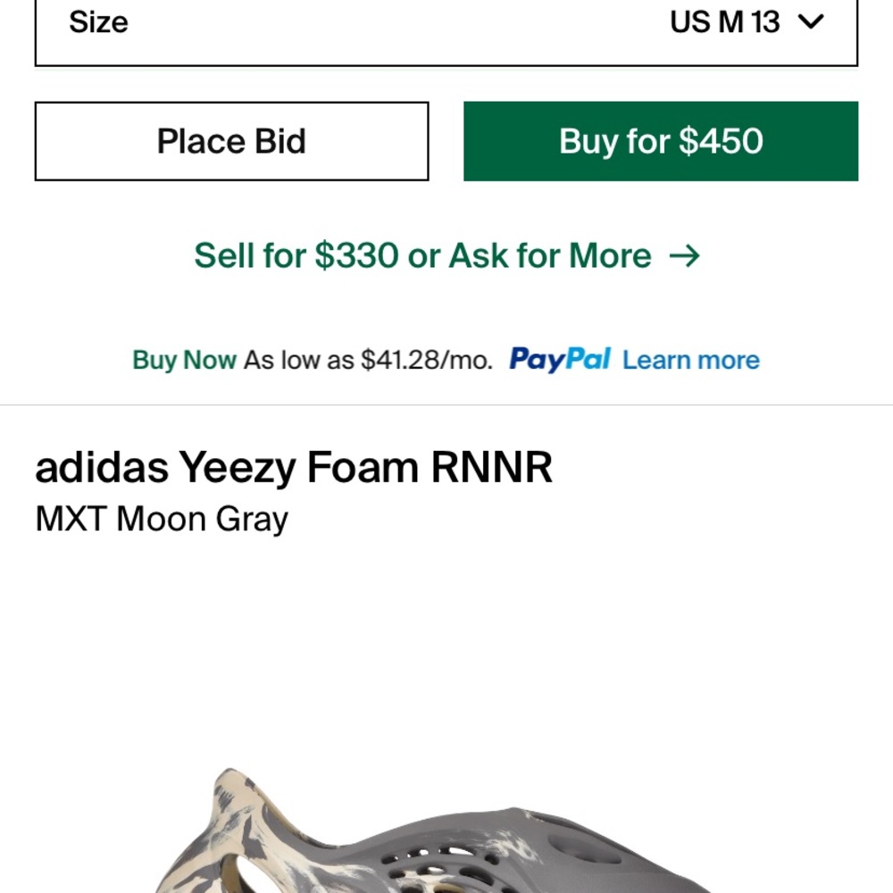 Sz 13 adidas foam runner